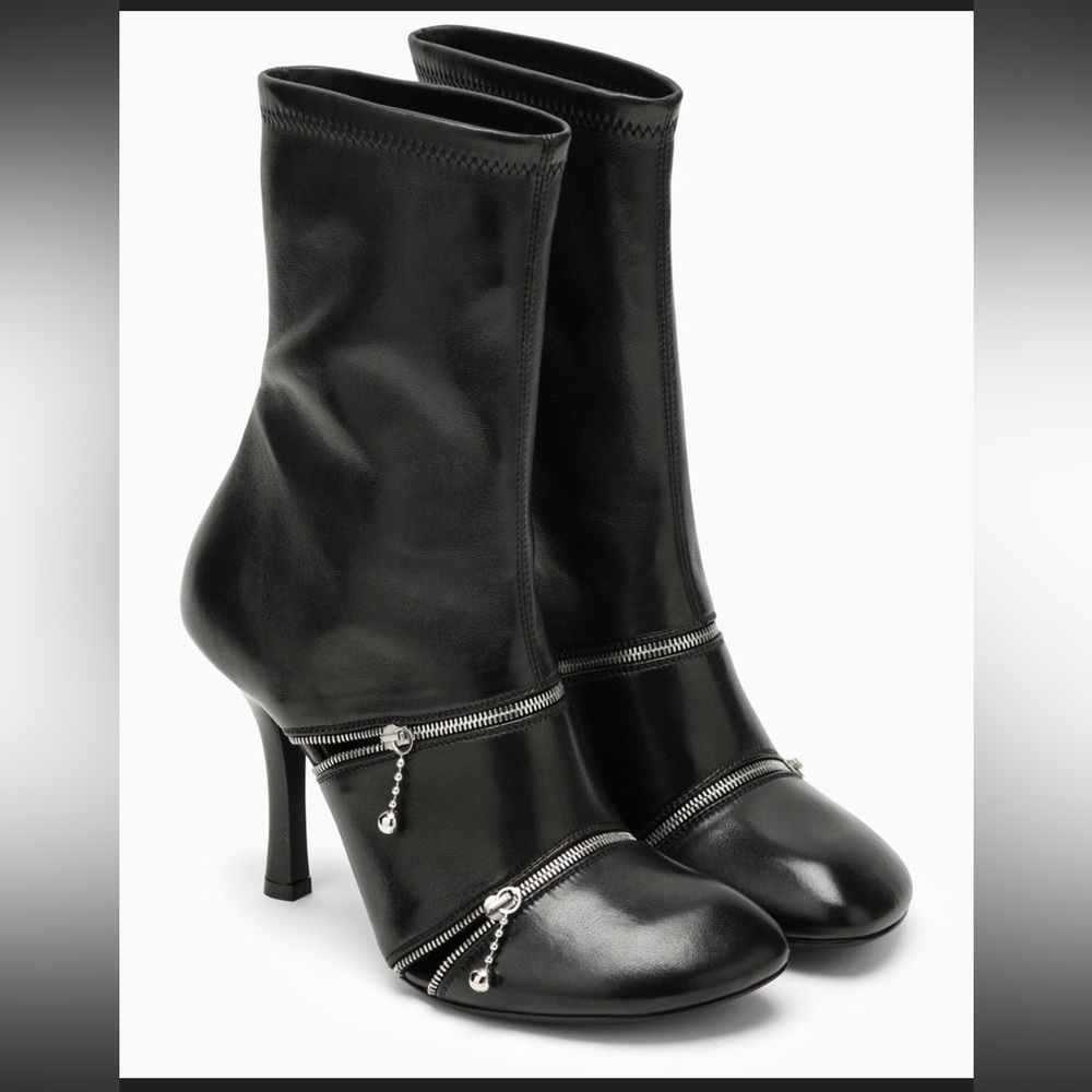 Burberry Peep leather ankle boots Black Size 37 - Picture 1 of 16